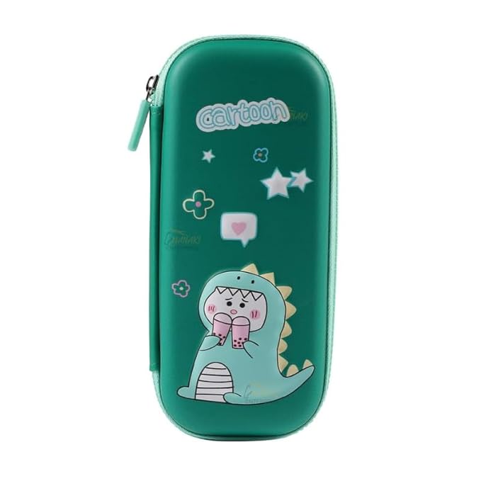 Dinosaur Cartoon Theme 3D EVA Pencil Case - Multipurpose Zipper Pouch for Kids