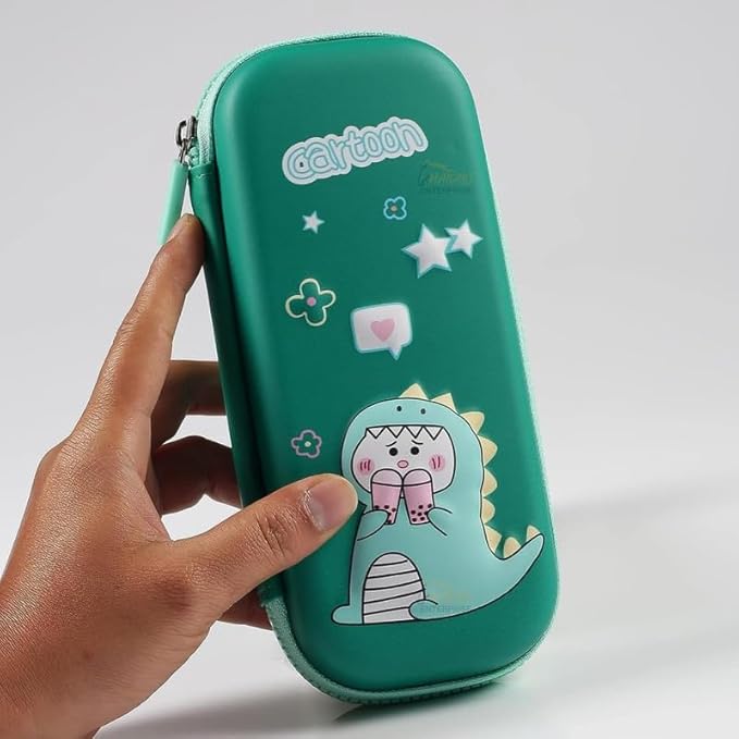 Dinosaur Cartoon Theme 3D EVA Pencil Case - Multipurpose Zipper Pouch for Kids