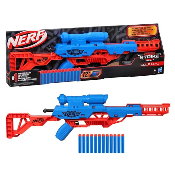 Nerf Alpha Strike Wolf LR-1 Blaster with Targeting Scope,Toys for Kids Teens and Adults 8+
