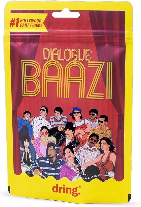 Dring Dialogue Baazi - The #1 Bollywood House Party Game for Friends (100 Cards, Multicolour) | Movie Quest, Dumb charades, Film Card Game for Adults | Perfect for Birthday, Bachelor & Gifting |
