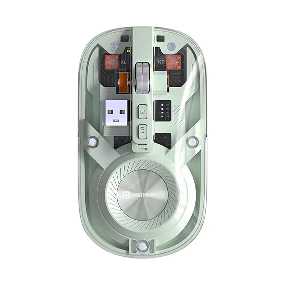 Portronics Toad 8 Transparent Wireless Bluetooth Mouse with Dual Wireless (BT + 2.4 GHz),  Noise-Free Clicking,  Multi-Device Pair