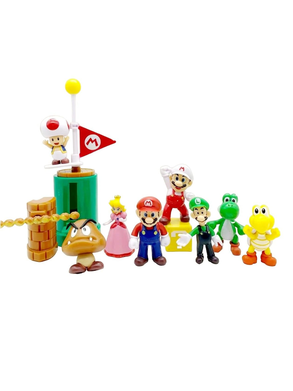 Mario Brothers Set of 12 Action Figures Childhood Game Figures Collectible Model Toy