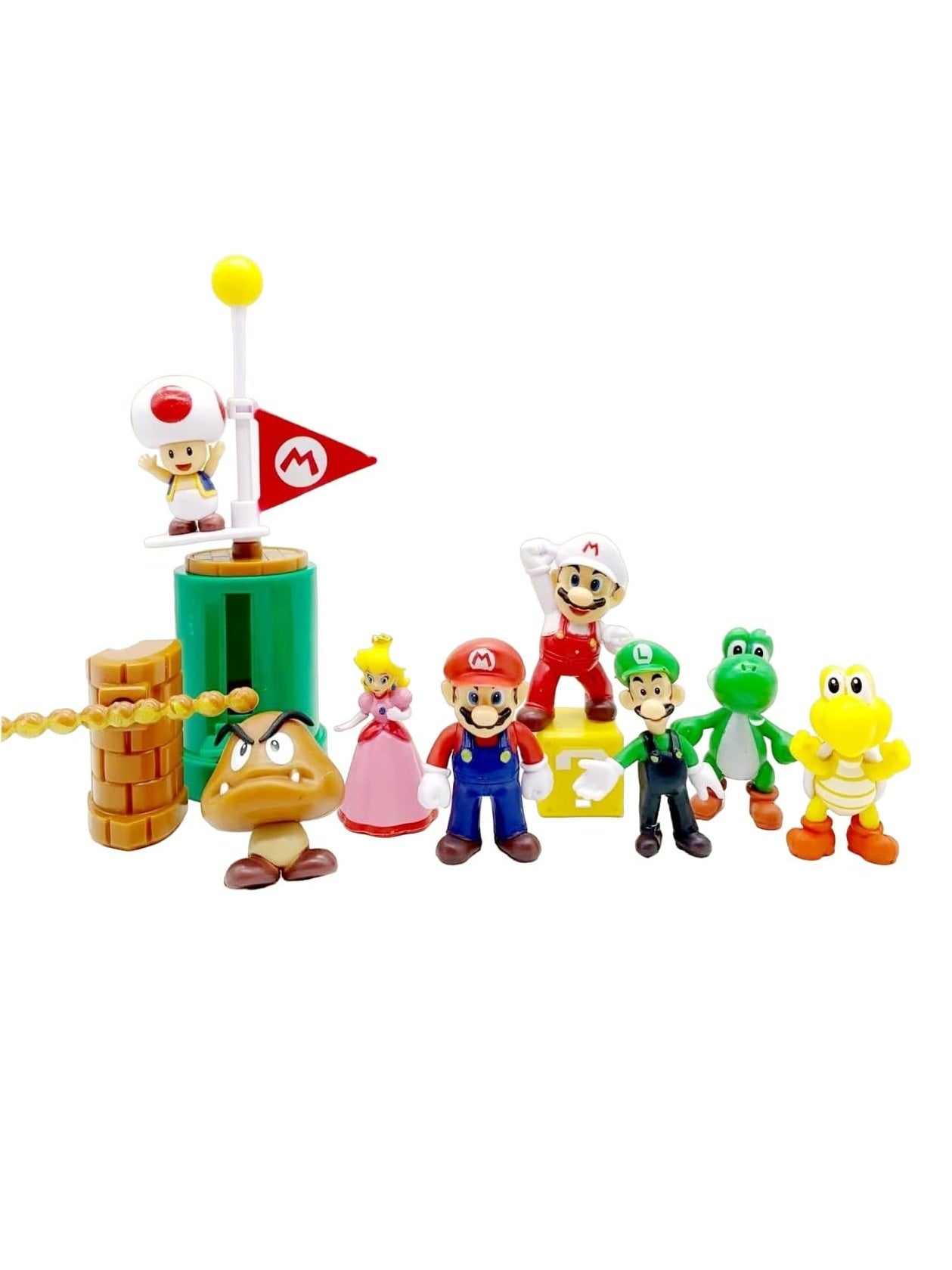 Mario Brothers Set of 12 Action Figures Childhood Game Figures Collectible Model Toy
