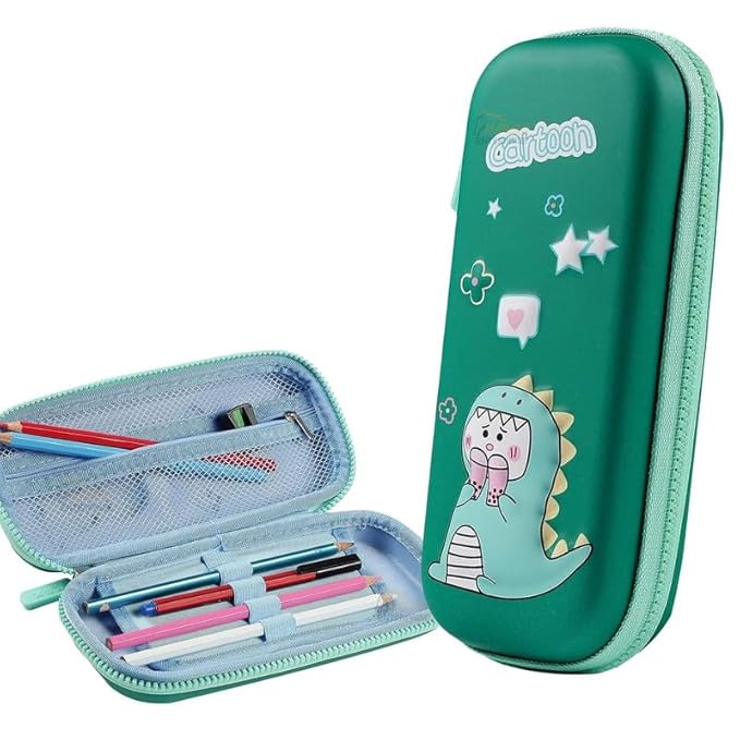 Dinosaur Cartoon Theme 3D EVA Pencil Case - Multipurpose Zipper Pouch for Kids