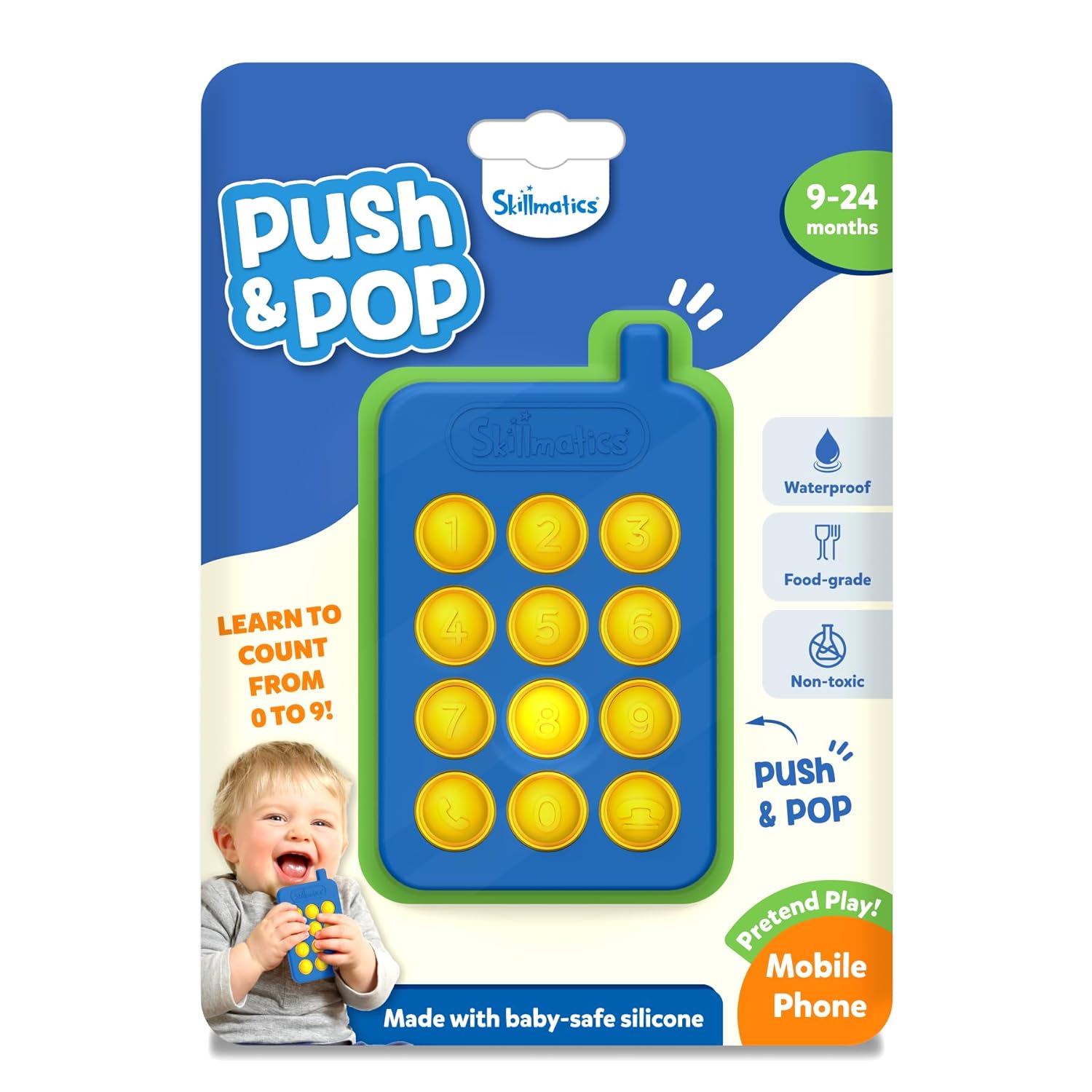Skillmatics Push & Pop for Kids - Sensory & Fidget Toy, Gifts for Infants 9-24 Months.