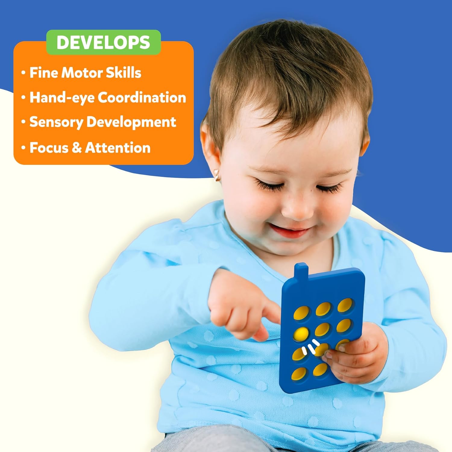 Skillmatics Push & Pop for Kids - Sensory & Fidget Toy, Gifts for Infants 9-24 Months.