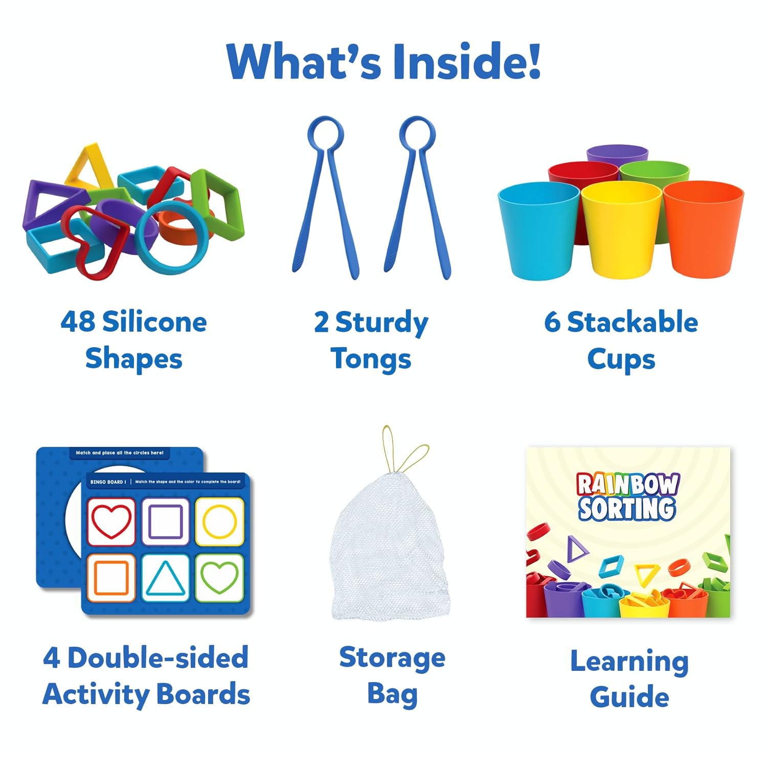 Skillmatics Silicone Rainbow Sorting Board Game - Learning & Educational Toy, Sorting, Counting & Sequencing Skills, Gift for Toddlers & Preschoolers Ages 3-6