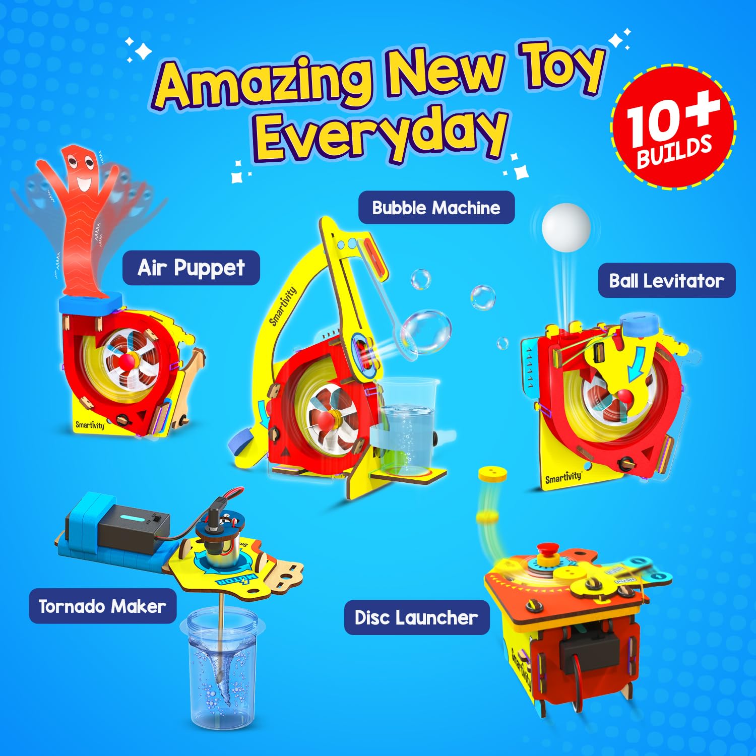 Smartivity 10-in-1 STEM Engineering Kit for Kids Ages 6-12 Years Old | Christmas Gifts for Smart Kids