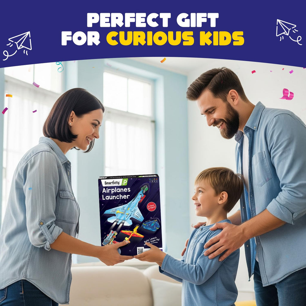 3 in 1 Airplanes Launcher Toy for Kids 6-12 | Build & Launch 3 Planes – Fighter Jet, Glider, Stealth | Birthday Gift for Boys & Girls