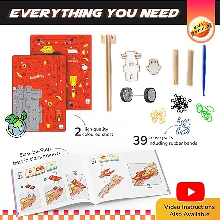 Smartivity DIY Speed CAR Toy for Kids Ages 6-12 | F1- Racing Car with Launcher | Fun Birthday Gift for Boys and Girls