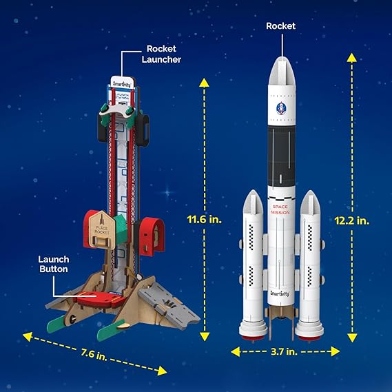 Smartivity DIY Rocket Launcher Kit for Kids 6 - 12 Years Old | Build Your Own Rocket and Launcher | Christmas Gift for Smart Kids