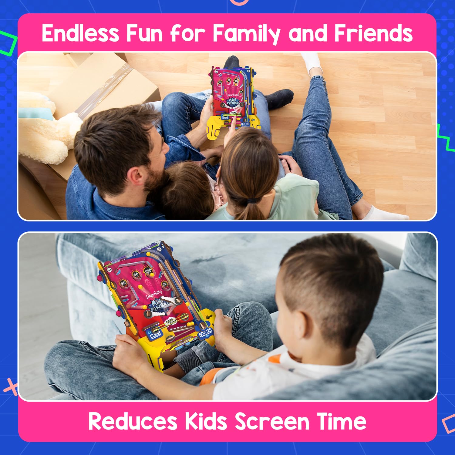 Mini Pinball Game for Kids Ages 6-12 Years | Build Your Own Hand-Held Pinball I Birthday Gift for Boys & Girls IScreen Free Play