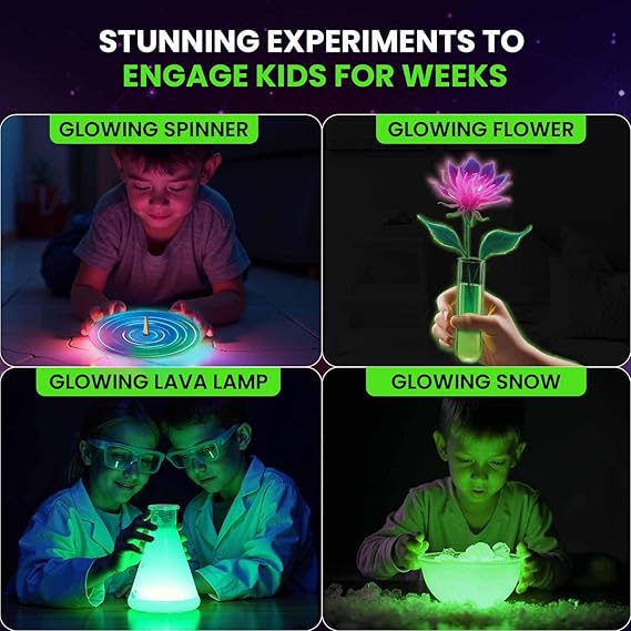 Smartivity Glow Magic Science Kit for Kids Ages 6-12 Years | 20 Amazing Glow in The Dark Science Experiments