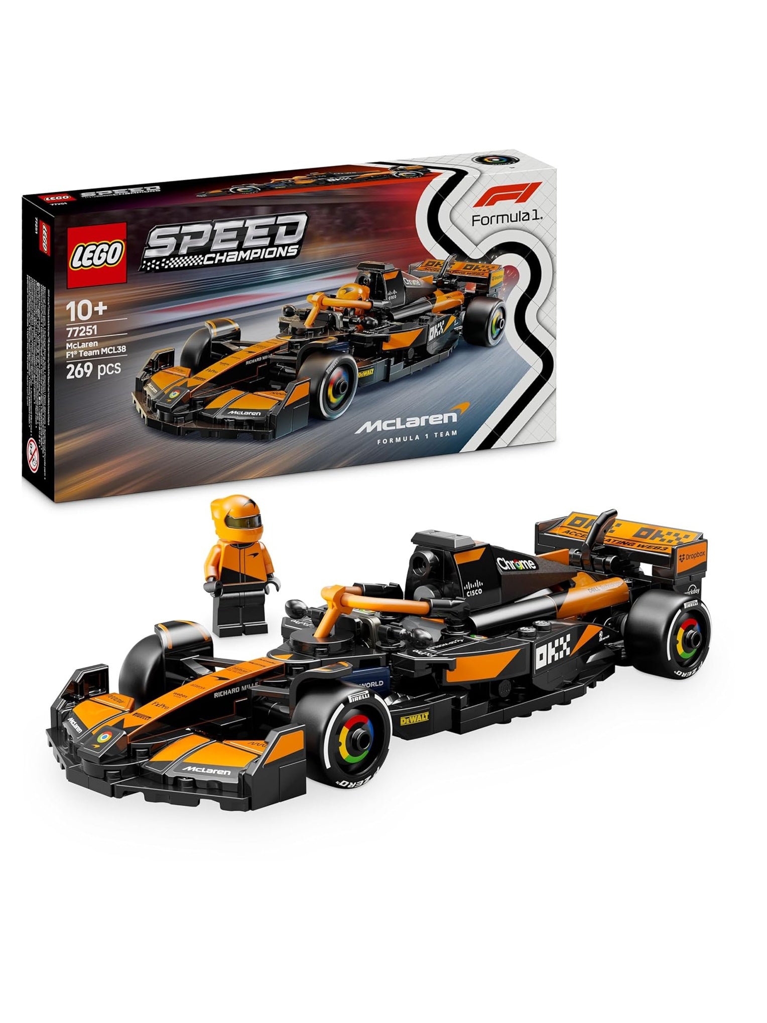 LEGO Speed Champions McLaren F1 Team MCL38 Race Car Vehicle Set 77251 Building Blocks Toys for 10+ Gift for Boys and Girls
