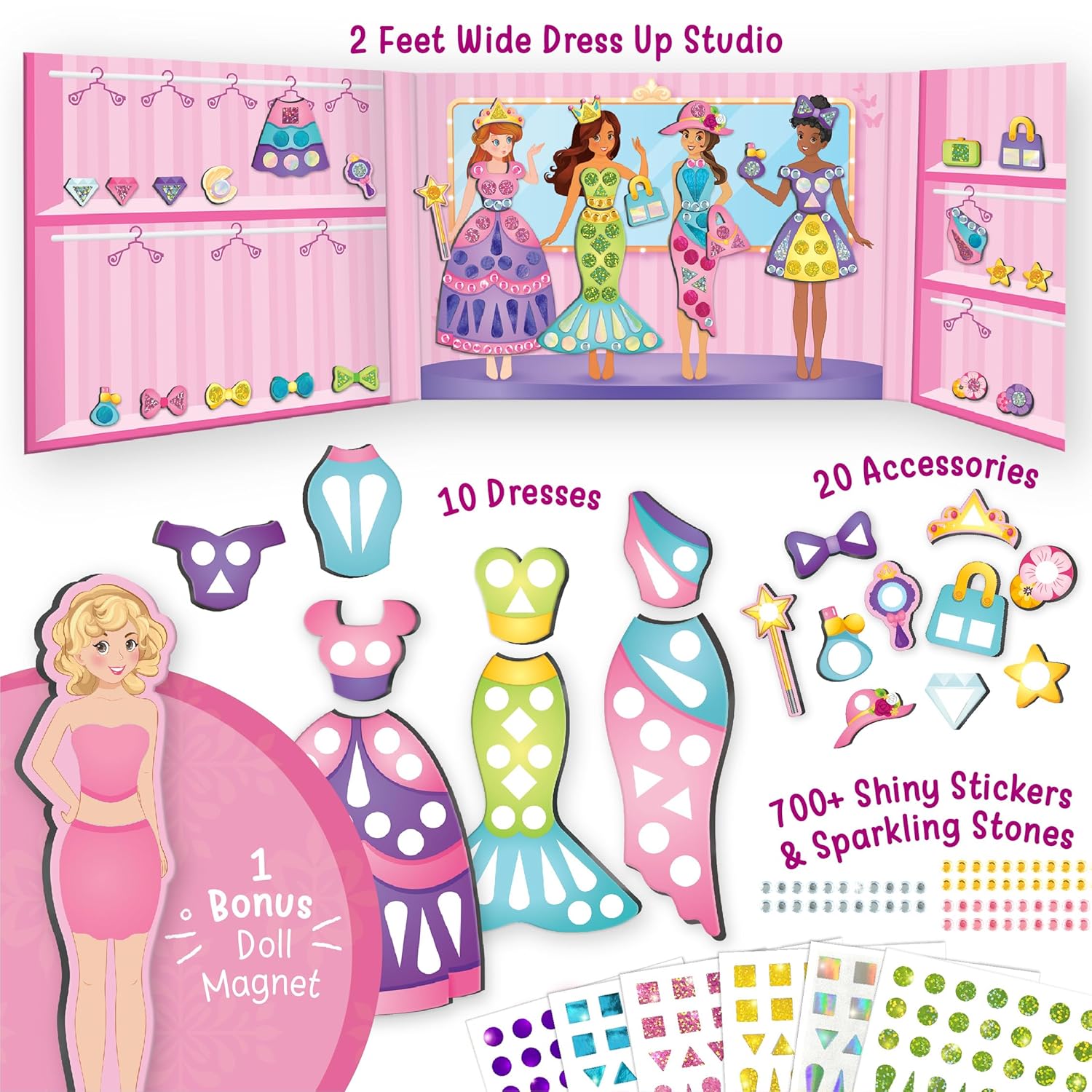 Imagimake DIY Magnetic Dress-Up Princess |  Birthday Gift for Girls Ages 3-7 Multicolour