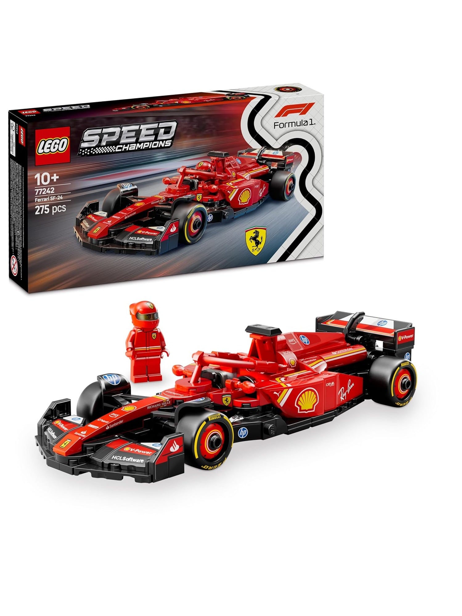 LEGO Speed Champions Ferrari SF-24 F1 Race Car Driver Set |77242 Building Blocks |Toys for 10+| Gift for Boys and Girls