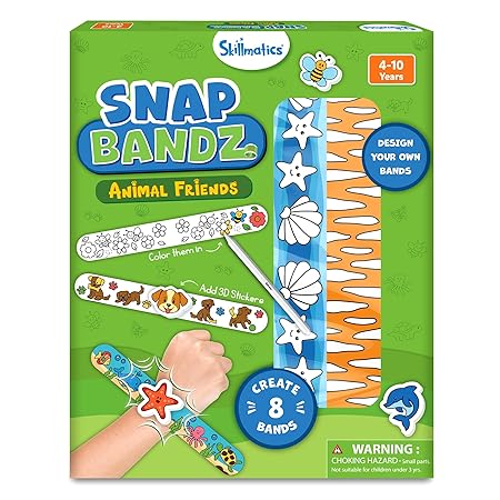 Skillmatics Craft Activity - Snap Bandz, Unicorns & Princesses, DIY Art & Craft Activity, Mess-Free,8 Bands (8.6"), Gifts for Girls & Boys Ages 4- 10