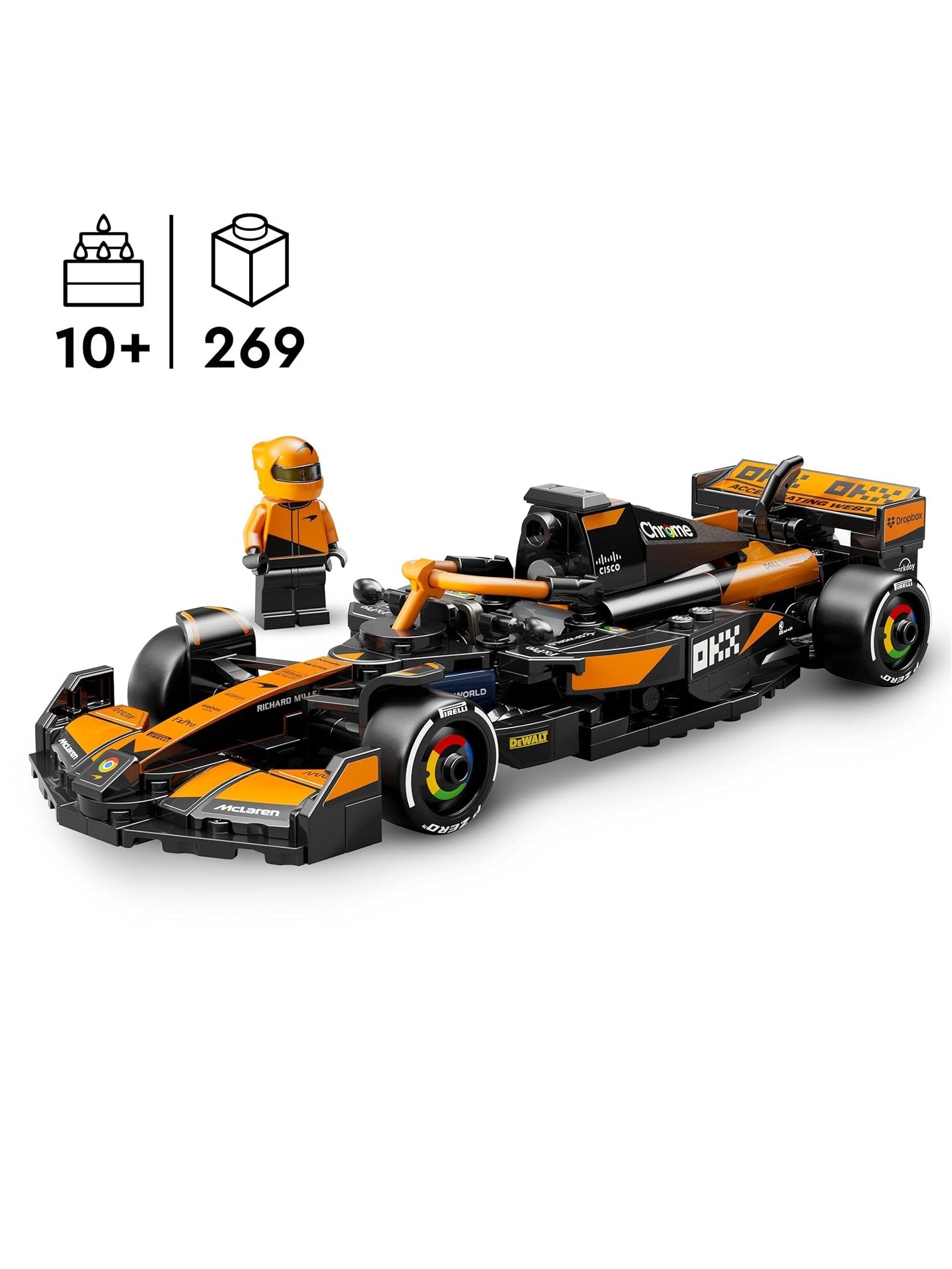 LEGO Speed Champions McLaren F1 Team MCL38 Race Car Vehicle Set 77251 Building Blocks Toys for 10+ Gift for Boys and Girls