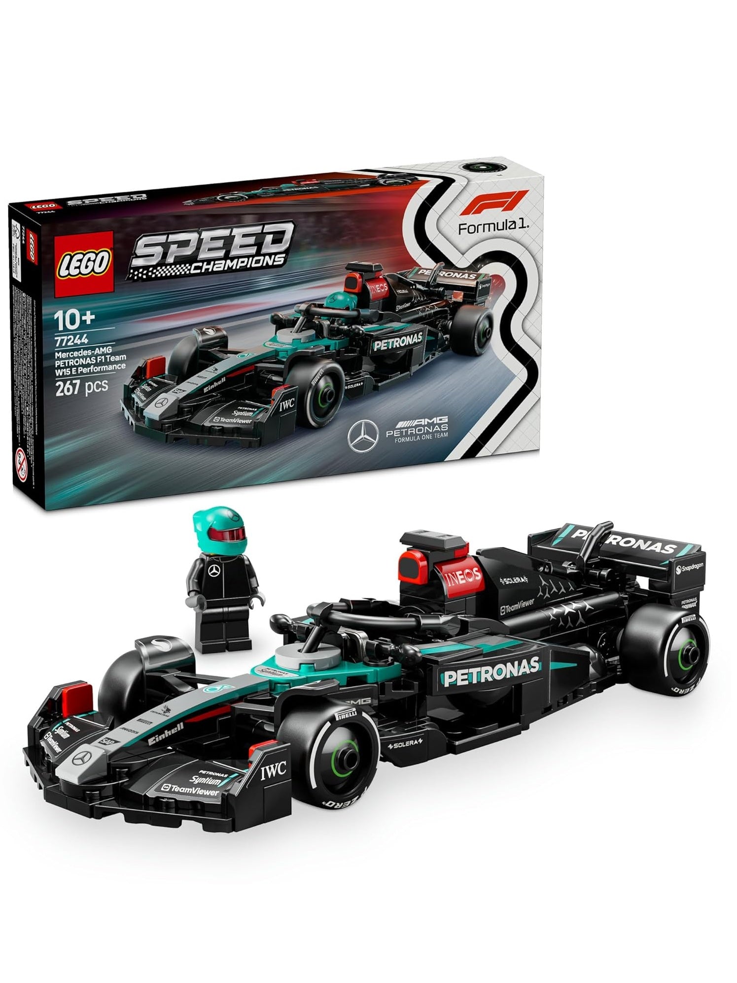 LEGO Speed Champions Mercedes-AMG F1 Race Car Toy Vehicle 77244 Building Blocks Toys for 10+| Gift for Boys and Girls