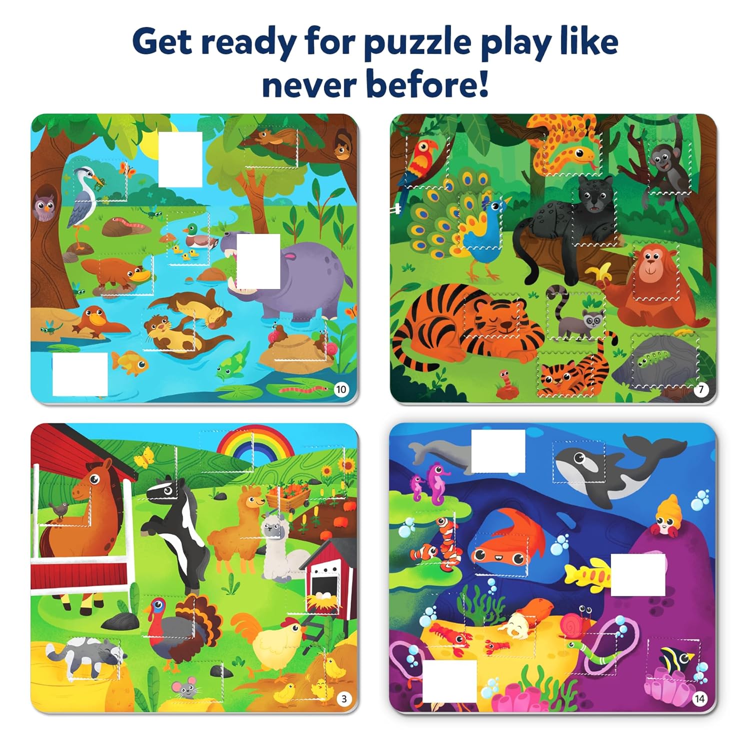 Skillmatics Puzzle Activity - Tape It Animals, 150+ Easy-Tear Stickers, Art & Craft Kit, Educational Fine Motor Skills & Travel Toy, Gift for Kids Ages 4, 5, 6, 7, 8