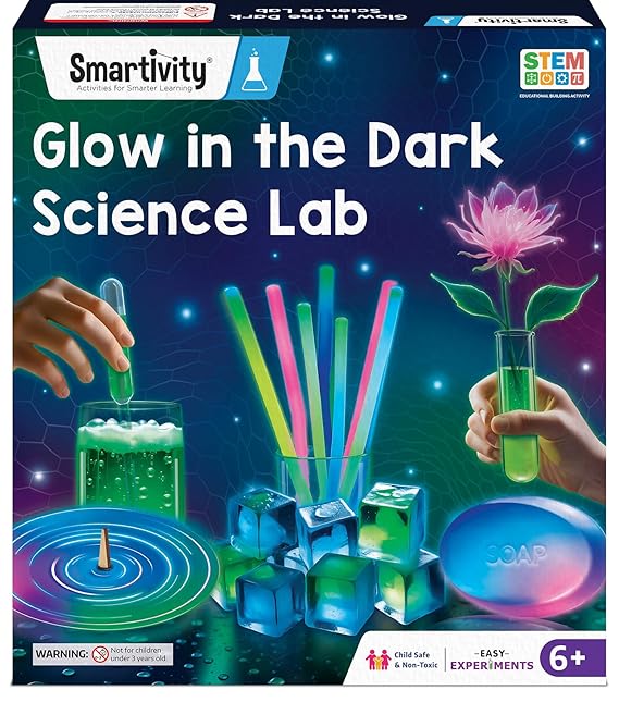 Smartivity Glow Magic Science Kit for Kids Ages 6-12 Years | 20 Amazing Glow in The Dark Science Experiments