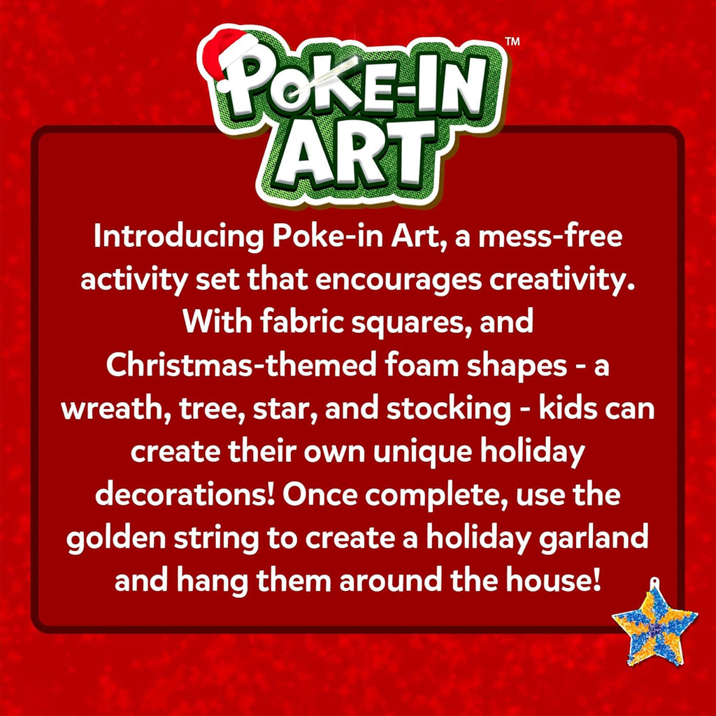 Skillmatics Poke-in Art - Christmas Decor, Mess-Free Art for Kids, DIY Craft Kits, Creative Activity, Fine Motor Skills, Gifts for Ages 4-12