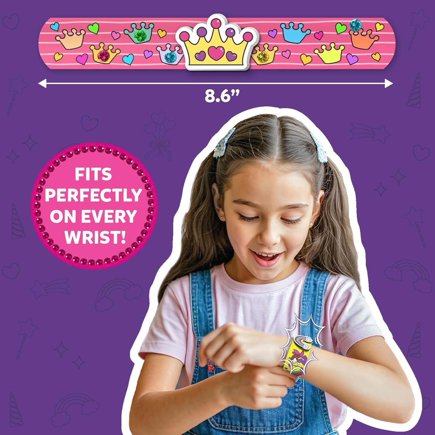 Skillmatics Craft Activity - Snap Bandz, Unicorns & Princesses, DIY Art & Craft Activity, Mess-Free,8 Bands (8.6"), Gifts for Girls & Boys Ages 4- 10