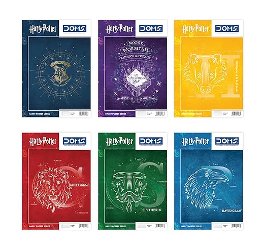 Doms Harry Potter Series Notebook | A4 Size | 172 Pages | Single Line | Set of 6 Designs