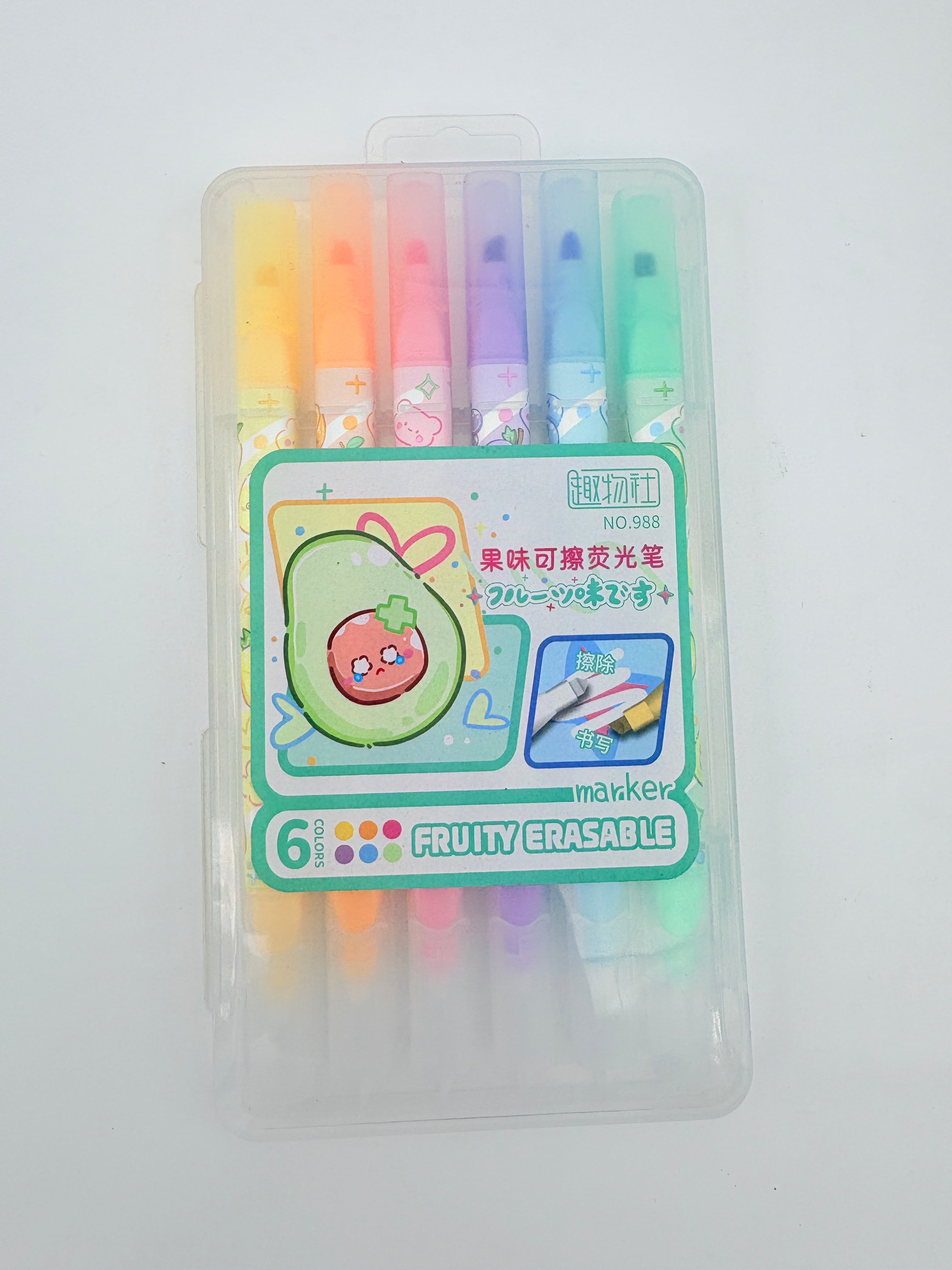 ERASABLE HIGHLIGHTER PACK OF 6 SHADES